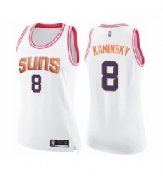 Womens Phoenix Suns 8 Frank Kaminsky Swingman White Pink Fashion Basketball Jersey 