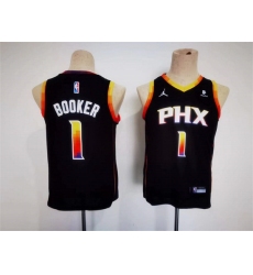 Youth Phoenix Suns 1 Devin Booker Black 2022 23 Statement Edition Stitched Basketball Jersey