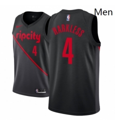 Men NBA 2018 19 Portland Trail Blazers 4 Maurice Harkless City Edition Black Jersey 