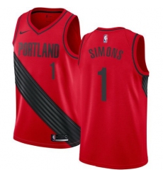 Men Nike Portland Blazers 1 Anfernee Simons Red Statement Edition NBA Swingman Jersey