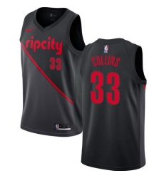 Men Nike Portland Blazers 33 Zach Collins Black NBA Swingman City Edition 2018 19 Jersey