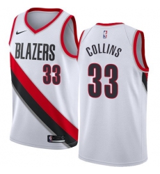 Men Nike Portland Blazers 33 Zach Collins White NBA Swingman Association Edition Jersey