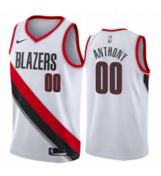 Men Nike Portland Trail Blazers 00 Carmelo Anthony Association White Swinman Jersey