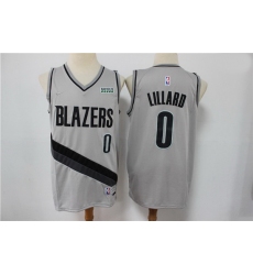 Men Portland Blazers Damian Lillard 0 NBA New grey playoff bonus jersey