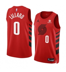 Men Portland Trail Blazers 0 Damian Lillard 2022 23 Red Statement Edition Swingman Stitched Basketball Jersey