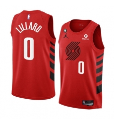 Men Portland Trail Blazers 0 Damian Lillard 2022 23 Red Statement Edition With NO 6 Patch Swingman Stitched Basketball Jersey
