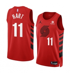 Men Portland Trail Blazers 11 Josh Hart 2022 23 Red Statement Edition Swingman Stitched Basketball Jersey