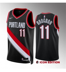 Men Portland Trail Blazers 11 Malcolm Brogdon Black Icon Edition Stitched Basketball Jersey