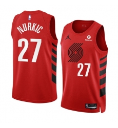 Men Portland Trail Blazers 27 Jusuf Nurkic 2022 23 Red Statement Edition Swingman Stitched Basketball Jersey