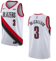 Men Portland Trail Blazers 3 C J  McCollum White Stitched Basketball Jersey