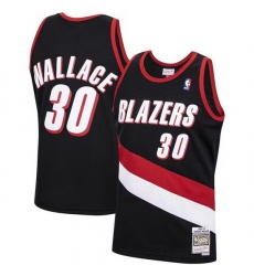 Men Portland Trail Blazers 30 Rasheed Wallace Black 1999 00 Hardwood Classics Swingman Stitched Basketball Jersey