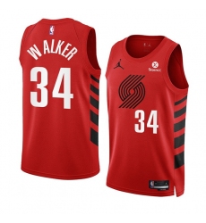 Men Portland Trail Blazers 34 Jabari Walker 2022 23 Red Statement Edition Swingman Stitched Basketball Jersey