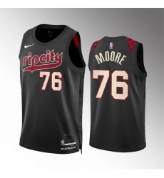 Men Portland Trail Blazers 76 Taze Moore Black 2023 24 City Edition Stitched Basketball Jersey