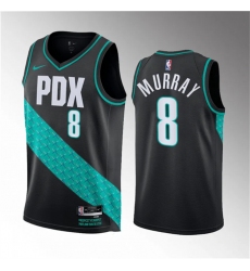 Men Portland Trail Blazers 8 Kris Murray Black 2023 Draft City Edition Stitched Basketball Jersey