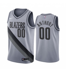 Men Portland Trail Portland Blazers 00 Carmelo Anthony Gray NBA Swingman 2020 21 Earned Edition Jersey