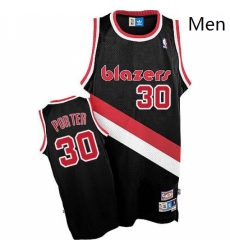 Mens Adidas Portland Trail Blazers 30 Terry Porter Authentic Black Throwback NBA Jersey