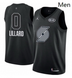 Mens Nike Jordan Portland Trail Blazers 0 Damian Lillard Swingman Black 2018 All Star Game NBA Jersey