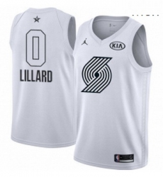 Mens Nike Jordan Portland Trail Blazers 0 Damian Lillard Swingman White 2018 All Star Game NBA Jersey