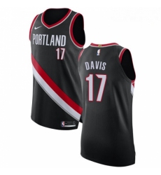 Mens Nike Portland Trail Blazers 17 Ed Davis Authentic Black Road NBA Jersey Icon Edition 