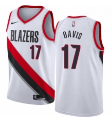 Mens Nike Portland Trail Blazers 17 Ed Davis Authentic White Home NBA Jersey Association Edition 