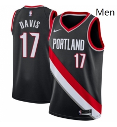Mens Nike Portland Trail Blazers 17 Ed Davis Swingman Black Road NBA Jersey Icon Edition 