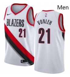Mens Nike Portland Trail Blazers 21 Noah Vonleh Swingman White Home NBA Jersey Association Edition