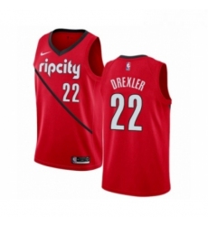 Mens Nike Portland Trail Blazers 22 Clyde Drexler Red Swingman Jersey Earned Edition 