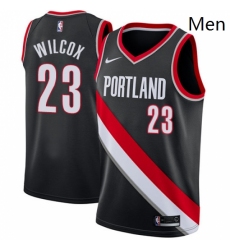 Mens Nike Portland Trail Blazers 23 CJ Wilcox Swingman Black Road NBA Jersey Icon Edition 