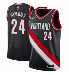 Mens Nike Portland Trail Blazers 24 Anfernee Simons Swingman Black NBA Jersey Icon Edition 