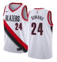 Mens Nike Portland Trail Blazers 24 Anfernee Simons Swingman White NBA Jersey Association Edition 