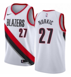 Mens Nike Portland Trail Blazers 27 Jusuf Nurkic Authentic White Home NBA Jersey Association Edition