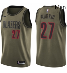 Mens Nike Portland Trail Blazers 27 Jusuf Nurkic Swingman Green Salute to Service NBA Jersey
