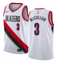 Mens Nike Portland Trail Blazers 3 CJ McCollum Authentic White Home NBA Jersey Association Edition
