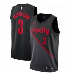 Mens Nike Portland Trail Blazers 3 CJ McCollum Swingman Black NBA Jersey 2018 19 City Edition