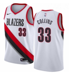 Mens Nike Portland Trail Blazers 33 Zach Collins Swingman White Home NBA Jersey Association Edition