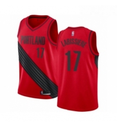 Mens Portland Trail Blazers 17 Skal Labissiere Authentic Red Basketball Jersey Statement Edition 