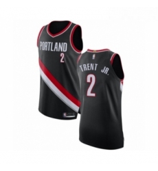 Mens Portland Trail Blazers 2 Gary Trent Jr Authentic Black Basketball Jersey Icon Edition 