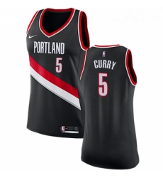 Womens Nike Portland Trail Blazers 5 Seth Curry Swingman Black NBA Jersey Icon Edition 
