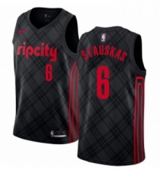 Womens Nike Portland Trail Blazers 6 Nik Stauskas Swingman Black NBA Jersey City Edition 