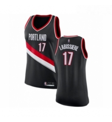 Womens Portland Trail Blazers 17 Skal Labissiere Swingman Black Basketball Jersey Icon Edition 