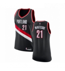 Womens Portland Trail Blazers 21 Hassan Whiteside Swingman Black Basketball Jersey Icon Edition 