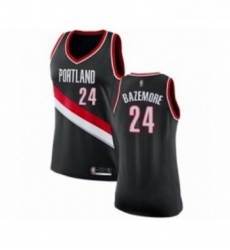 Womens Portland Trail Blazers 24 Kent Bazemore Swingman Black Basketball Jersey Icon Edition 