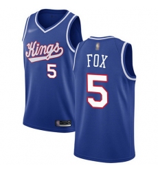 Kings  5 De Aaron Fox Blue Basketball Swingman Hardwood Classics Jersey