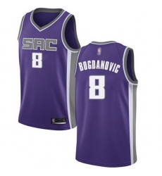 Kings  8 Bogdan Bogdanovic Purple Basketball Swingman Icon Edition Jersey