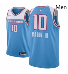 Men NBA 2018 19 Sacramento Kings 10 Frank Mason III City Edition Blue Jersey 