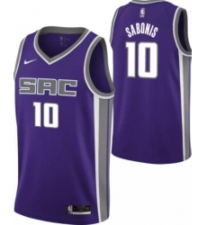 Men Nike Sacramento Kings Domantas Sabonis #10 Purple Stitched NBA Jersey