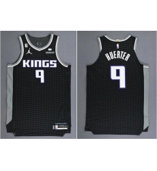 Men Nike Sacramento Kings Kevin Huerter #9 Black Swingman Stitched NBA Jersey