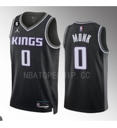 Men Nike Sacramento Kings Malik Monk #0 Black Stitched NBA Jersey