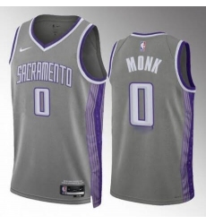 Men Nike Sacramento Kings Malik Monk #0 Gray Stitched NBA Jersey