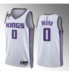 Men Nike Sacramento Kings Malik Monk #0 White Stitched NBA Jersey